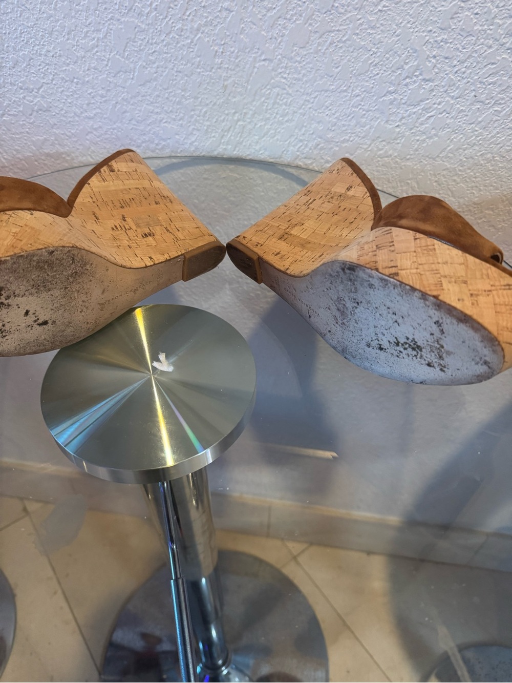 Veronica Beard Tan Suede Buckle Slide Mules - Picture 7 of 7